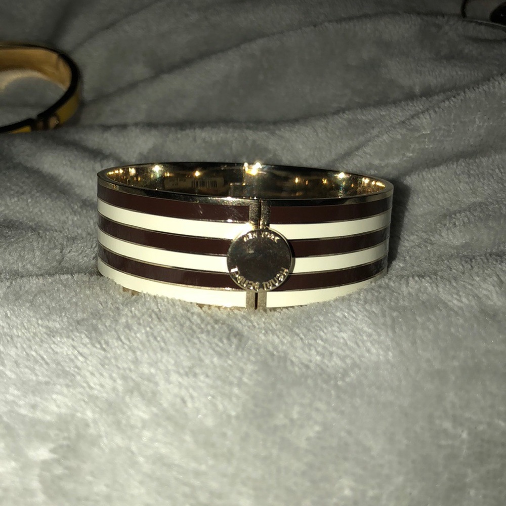 Henri Bendel Brown and White Striped Bracelet
